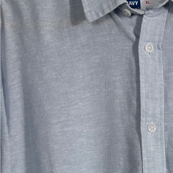 Old Navy Everyday Shirt size XL, linen blend, blue, NEW, fall, casual, office - Picture 2 of 10